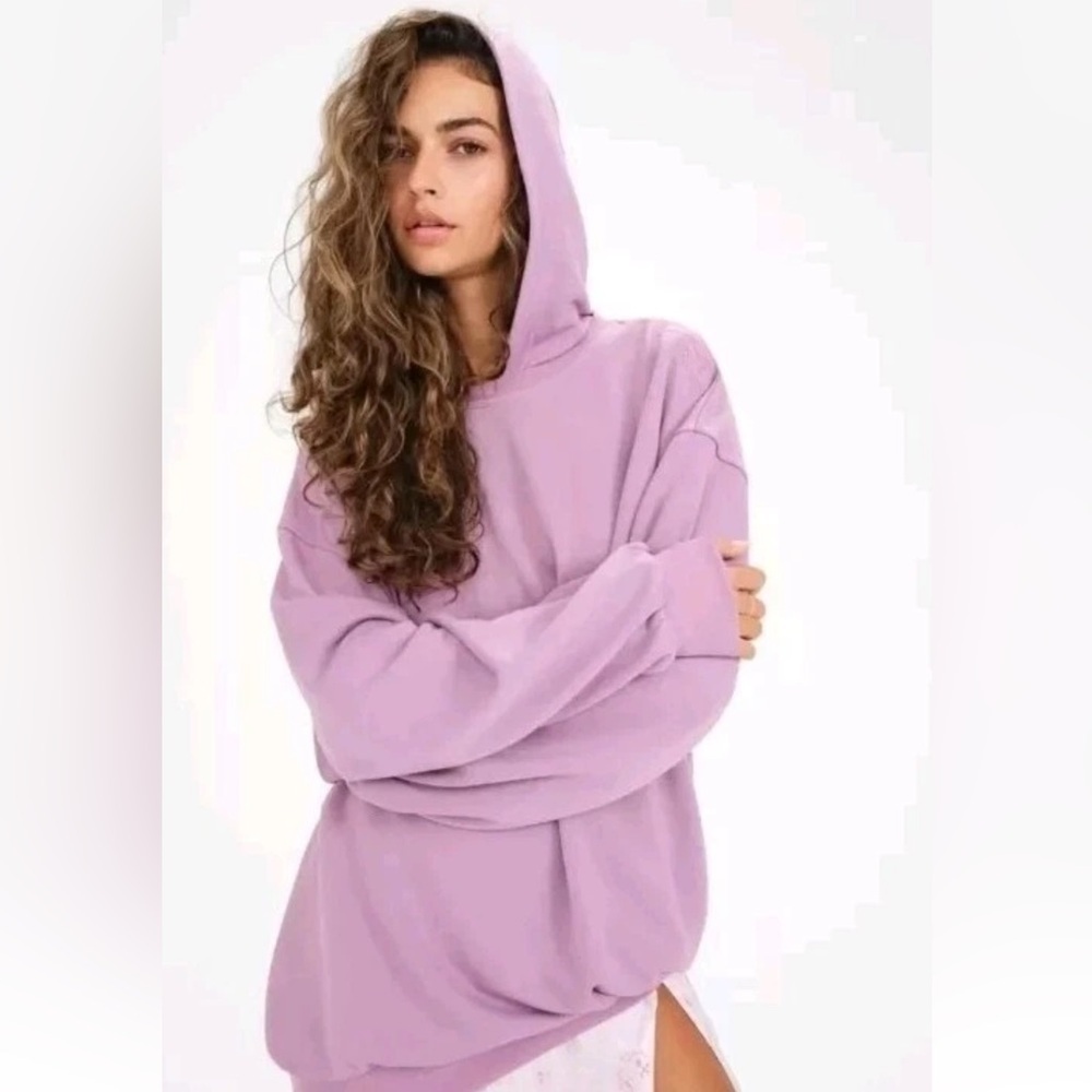 For Love And Lemons Lilac Relaxed Pullover Hoodie